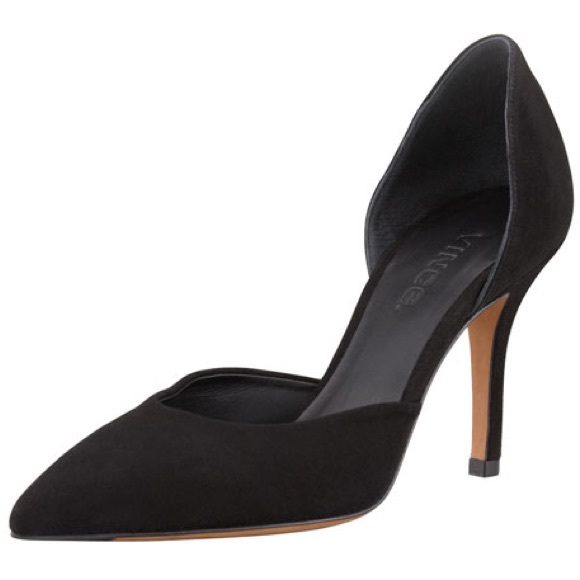 Vince D’Orsay Black Suede Leather Kitten Heels 8.5 - Picture 1 of 14